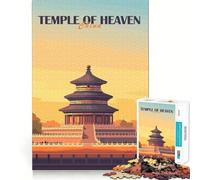 Templo del Cielo, China Rompecabezas de 1000 Piezas para Adolescentes Juguete de Rompecabezas Inteligente y Divertido Corte preciso Papá Noel Deseo 38x26cm