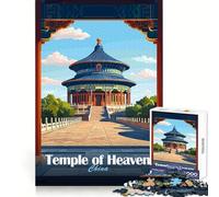 Templo del Cielo, China Rompecabezas de 1000 Piezas para Adolescentes Juguete para ejercitar la Mente Actividad para el hogar Diseño Artículo de Santa Claus 38x26cm