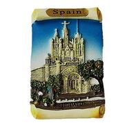 Templo del Sagrado Corazón, Montaña del Tibidabo, Barcelona España Imán de Nevera 3D Recuerdo turístico Regalo Hogar y Cocina Decoración Etiqueta magnética Refrigerador Colección de imanes