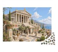 Templo Griego Antiguo Puzzle 1000 Piezas Adultos Y Niños,Deco Pared,Premium,Rompecabezas Palacio Romano Antiguo,Cartón,14 Años+,Educativo,Desafío,Anti-estrés,Regalo Ideal,Relax,Reto 52x38cm