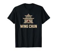 Templo Wing Chun con Símbolo Rojo Yin-Yang Camiseta
