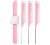TEMPNAP 1 Juego Peine de con correa para la muñeca peine para liendres peine de de rata cerda hair clips horquillas moño muñequera bobby pin soporte de pin magnético páginas Rosy