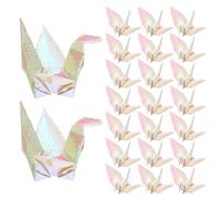 TEMPNAP 100 Grullas de Papel de Origami Impermeables Hechas a Mano, Diseño Elegante y Fácil de Transportar para Decoración de Shower y Fiestas