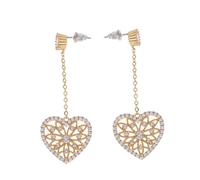 TEMPNAP 1par Pendientes De Corazón Diseño De Borlas Doradas Pendientes Elegantes Para Mujeres Para Día De San Valentín Accesorios Únicos y Adorables