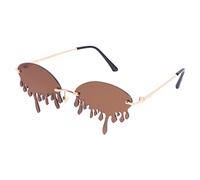 TEMPNAP 1pieza Gafas De Sol Creativas De Estilo Lágrimas Accesorio Divertido Para Fiestas y Espectáculos Para Mujeres y Decoración De Eventos Marco Lente Marrón