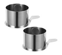 TEMPNAP 2 Juegos Molde para Hornear de Acero Inoxidable Redondo sin Costuras con Mango Ergonómico y Uso Multifuncional para Horno y Refrigerador