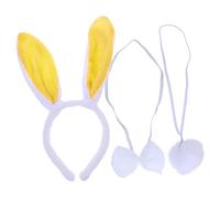 TEMPNAP 2 Juegos Tocado de orejas de conejo accesorios para el cabello para lleno felpa orejas de conejo adulto banda de pelo de conejo sombrero de cosplay de animales tela Amarillo