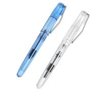 TEMPNAP 2 piezas Bolígrafos Pincel Acuarelables para Estudiantes de Dibujo y Caligrafía Tinta Recargable para Oficina y Escuela Color Transparente y Azul