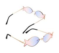 TEMPNAP 2 Unidades Gafas de Sol Hawaianas para Adultos Montura Irregular Dorada y Lentes Multicolor (rosa, Amarillo, Verde y Azul), Gafas de Sol de Fiesta Tropical para Playa y Estilo