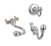 TEMPNAP 2piezas Gancho De Cabeza Redonda De Aleación para Sujetar Cortinas Ganchos Vintage para Paredes Color Plateado para Sombreros y Abrigos