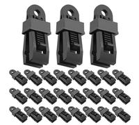 TEMPNAP 30 Clips Negros para Carpas de Camping, Sujetadores Resistentes al Viento Doble Mordida, Abrazaderas Prácticas para Toldos y Lonas, Accesorios para Senderismo y Actividades al