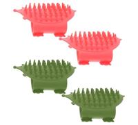 TEMPNAP 4 Piezas Cepillo para Gatos Autocuidado Diseño Ajustable y Base Antideslizante, Masajeador Facial de Silicona para Esquinas y Superficies de Madera en Interiores