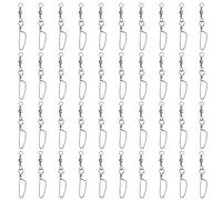 TEMPNAP 40 Piezas Conector de Pesca Clip de Pesca a Presión, Eslabón Giratorio con Cierre a Presión, Acero Inoxidable, Plata, Cambio Rápido de Señuelos, para Agua Salada y Curricán Rápido