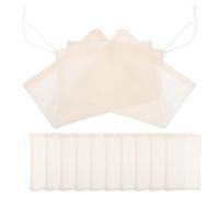 TEMPNAP 50 Bolsas de Algodón Grueso Cierre de Cordón para Cocinar y Hacer Sopas, Bolsas de Filtro sin Residuos, Color Beige, Reutilizables y Resistentes