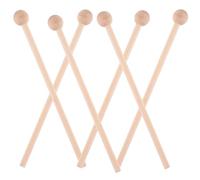 TEMPNAP 6 Baquetas de Percusión de Madera Punta de Bola, Diseño Ergonómico, Ideales para Enseñanza Escolar y Mejorar el Sentido del Ritmo