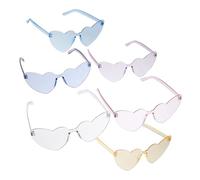 TEMPNAP 6 piezas Gafas de Sol Forma de para Fiesta de Gafas Rimless Transparentes Accesorios de Verano Divertidos para Fotografía Sociales