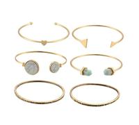 TEMPNAP 6piezas Conjunto Brazaletes Apilables De Pulseras Abiertas Para Mujeres Joyería Única y Moderna