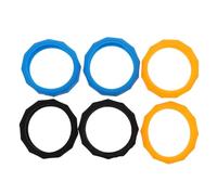 TEMPNAP Anillos Antivuelco de Silicona para Micrófono, Antideslizantes y Protectores, Juego de 6 Piezas (2 Negro, 2 Azul, 2 Naranja) para Uso en Ktv, Conferencias y Grabación