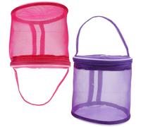 TEMPNAP Bolsa para Ovillos de Lana y Accesorios de Costura Asa Portátil de Nylon Ventilación, Organizador para Labores de Crochet y Bordado 2 Piezas 5.51X5.51X5.11 Pulgadas