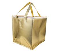 TEMPNAP Bolsa Térmica para Alimentos de Gran Capacidad, Portátil y Resistente a Deformaciones, Adecuado para Profesionales y Cesta de Bicicleta Material Pet Dorado