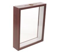 TEMPNAP Caja de Almacenamiento de Madera para Tapas de Cerveza, Vitrina Ranura de Carga Superior, Frente Transparente, 31x22,5x5,5cm, para Corchos de Vino y Entradas Deportivas, Bar