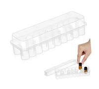 TEMPNAP Caja Organizadora para 24 de 3 Ml Transparente, Estuche Plástico Resistente para Conservación de Vacunas y Microtubos, Gradilla para Laboratorio y Almacenamiento en Congelador