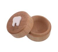 TEMPNAP Caja para Dientes de Leche de Madera Beige, Caja de Almacenamiento de Dientes 3d, Ligera, Preservación de Recuerdos, para Niñas Pequeñas, Cumpleaños y Navidad
