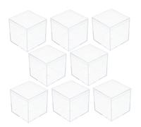 TEMPNAP Cajas Transparentes de Acrílico Cuadradas 8 Piezas para Joyas, Organizadores Pequeños de Plástico con Tapa, Uso para Regalos y Exhibición en Eventos, Color Transparente, Tamaño