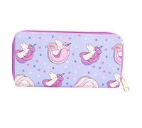 TEMPNAP Cartera Larga de Unicornio para Mujer Diseño de Dibujos Animados, Material PU Duradero, Cremallera Suave, Monedero Compacto para Niñas y Uso Diario en Viajes y Compras