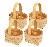 TEMPNAP Cestas de Mimbre Pequeñas Asas, Pack de 4 Cestas para Flores y Organización en Mesas de Estilo Rústico y Celebraciones