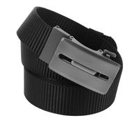 TEMPNAP Cinturón de Trinquete Ajustable para Hombre Negro, Nylon Reversible, Hebilla Automática Plateada, Uso Diario, Golf y Senderismo, 120 Cm