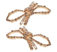 TEMPNAP Clip Juego Lazo Dorado para Zapatos de Novia de Hierro y Pedrería, Resistente al Óxido y Fácil de Instalar, Adecuado para Variedad de Ocasiones