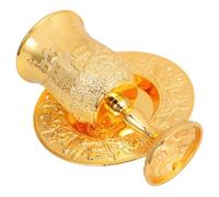 TEMPNAP Copa de Vino para Kidush Platillo en Metal, Juego para Shabat y Uso Festivo, Diseño Tradicional de Jerusalén