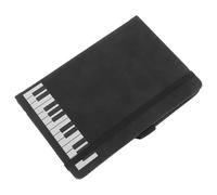 TEMPNAP Cuaderno Diario A6 Papel para Notas Musicales y Cubierta de PU, Diseño Piano, para Estudiantes y Uso en Oficina