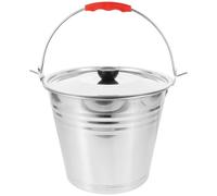 TEMPNAP Cubo de Acero Inoxidable y Manejo que Ahorra Trabajo Tapa y Asa Estable , Cubo Multiusos Capacidad Grande para Ordeñar en Ranchos para Uso en Casa y Otras Ocasiones