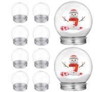 TEMPNAP Globos de Nieve de Plástico Transparente Rellenables Tapa de Rosca de Aluminio 150 Ml, Kit de 10 Unidades para Manualidades DIY y Decoración Navideña