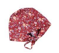 TEMPNAP Gorro de Trabajo Estampado de Flores para Uso Sanitario, 100% Algodón Transpirable, Gorro de Quimioterapia Cómodo y Protector para Médicos y Personal de Salud