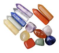 TEMPNAP Juego de Piedras de Cristal Natural en Forma Tallada para Decoración del Hogar y Oficina, Set de Columnas de Cristal Función de Bendición y Estilo Elegante