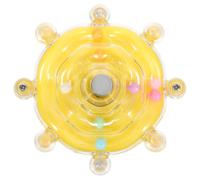 TEMPNAP Juguete Interactivo Accesorio Rueda Giratoria para Pájaros Amarilla de Abs y Acero Inoxidable para Masticar y Ejercitar Loros y Mascotas Pequeñas