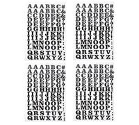 TEMPNAP Pegatinas de Letras Termoadhesivas Negras de Vinilo Flocking para Planchar en Camisetas y Mochilas, 4 Piezas Adhesión Resistente para Manualidades DIY