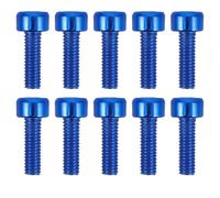 TEMPNAP Pernos para Portabidones de Bicicleta M5X15 MM 10 Piezas Azul Aleación de Aluminio Tornillos Hexagonales para Soporte de Botella de Agua Uso en Bicicleta de Montaña