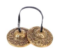 TEMPNAP Platillo De Percusión Pequeño De Latón Diseño Doble Dragón, Campana De Yoga Para Meditación y Terapia Sonora, Instrumento Manual Ligero De 9 Cm Para Prácticas De Mindfulness