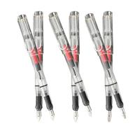 TEMPNAP Plumas Estilográficas Transparentes 6 Piezas para Caligrafía, Punta Pato y Plumines 0.7-2.9 Mm, Bolígrafo de Oficina y Escritura, Recargable para Ejercicios Escolares