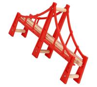 TEMPNAP Puente de Tren de Juguete Fácil de Limpiar y Mantener de Madera Rojo, Accesorio para Vías de Ferrocarril para Adecuado para Juegos Educativos y Recreativos