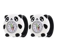 TEMPNAP Reloj Flexible De Silicona para Niños Diseño De Panda, Resistente Al Agua, 2 Piezas, Tamaño Ajustable para Estudiantes, Adecuado para Que Los Niños Aprendan a Leer La Hora