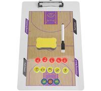 TEMPNAP Tablero de Entrenamiento de Baloncesto de Doble Cara Portapapeles PVC para Estrategias y Estadísticas de Jugadores en Cancha Completa Color Aleatorio