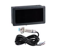 TEMPNAP Tacómetro Digital Pantalla LED y Luz Indicadora de Energía, Sensor de Proximidad Hall para Medición Precisa de Velocidad en Motores, Carcasa de Plástico Negro