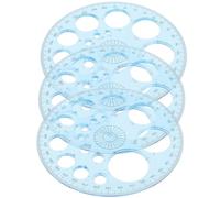 TEMPNAP Transportador de 360 Grados Brazo Oscilante, Juego de 3 Piezas de Regla de Medición Circular para Dibujo Técnico Escolar, Herramienta Precisa y Portátil para Matemáticas