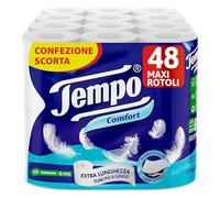 Tempo Carta Igienica Cómodo, suave y resistente, 48 rollos