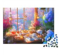 Tempo de té Escena de fantasía 1000 Piezas Stock De Cartas Premium Paquete De Rompecabezas Entusiastas De Jigsaw Senior Difícil Desafío Decoración De Paredes Paquete De Valor 70x50cm/1000pcs